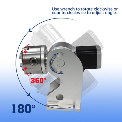 RATTMMOTOR D80 CNC 4th Axis Rotary Axis 129mm Center Height 3 Jaws Diameter 80mm Lathe Rotary Chuck with 57*57*76mm Stepper Motor for Fiber Laser Metal Carving Engraving Marking Machine