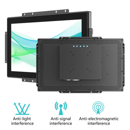 Senisway 18.5 Inch Open Frame Capacitive Touch LCD Monitor Surface is IP65 Waterproof 1366x768 @ 60Hz TFT LCD IK08 Input Industrial Touch Monitor 10 Finger Capacitive Touch