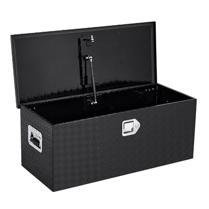 ExploreHorizon Heavy Duty Aluminum Truck Tool Box Waterproof Lockable Storage Toolbox for Pickup Beds, RVs & Trailers, Secure Organizer with Side Handles & Gas Strut Lid