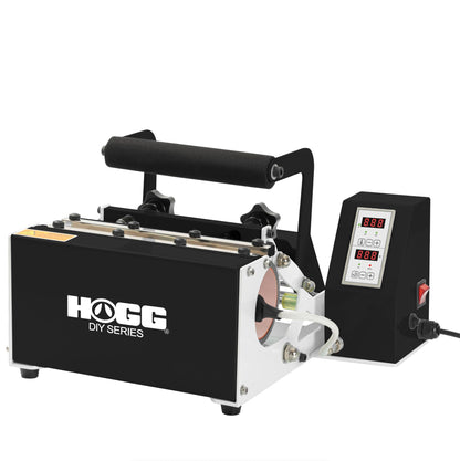 Hogg DIY Series Quick N' Easy Tumbler Heat Press Machine Bundle for Most Straight Sublimation Tumblers, Mugs, Bottles w/Bonus 20oz Sublimatable Skinny Tumbler, Sublimatable Paper, Gloves, & Heat Tape
