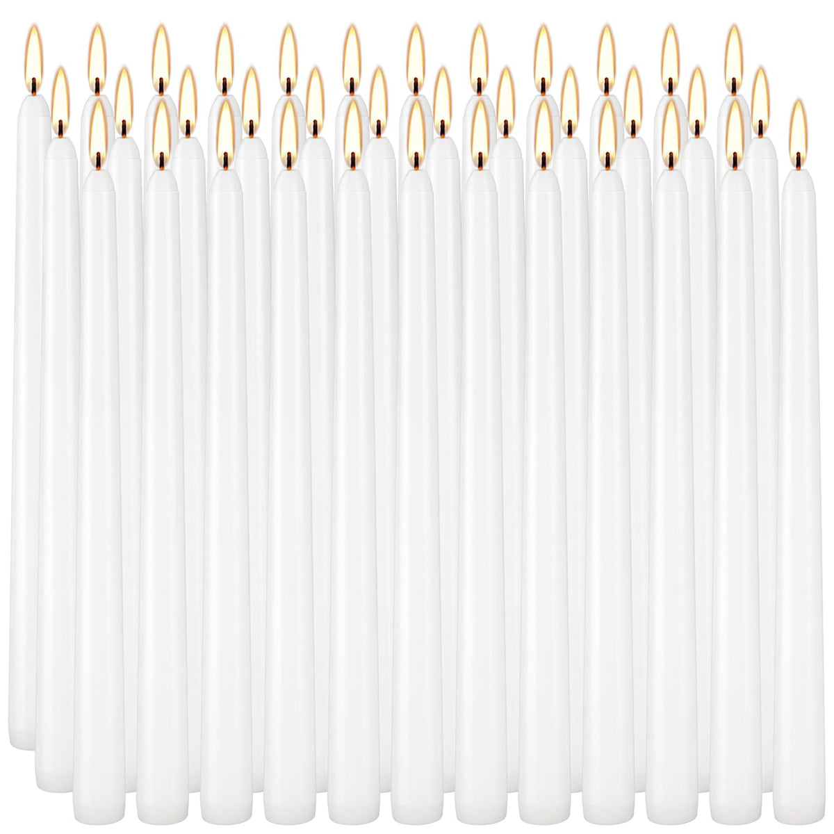 Grcdoyvl 36 Pack White Taper Candles 10 Inch - Premium Unscented Dripless & Smokeless Long-Burning Candles for Wedding Decor, Fine Dining, Candelabras, Romantic Dinner, and Elegant Home Decor