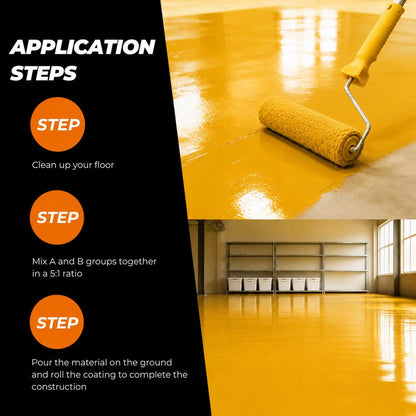 SHENGWEI Floor Paint, Epoxy Resin Floor Coating Kit - 3 Gallon, 100% Solids Self Leveling with Medium yellow High Gloss Finish, Industrial Grade for Garage, Basement, Countertops - Covers 360 Sq Ft, Fast Curing