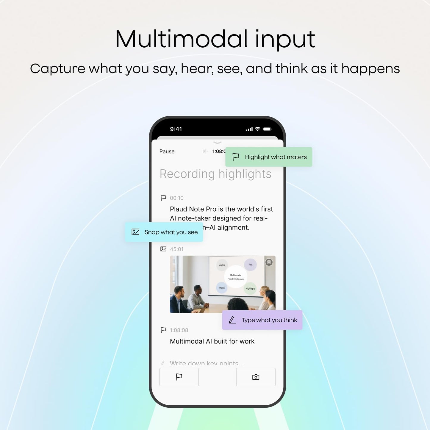 Plaud Note AI Voice Recorder, Note Taker w/Case, App Control, Transcribe & Summarize with AI, Support 112 Languages, for Meetings, Calls, Lectures, Professionals, Teams, Navy Blue, Non-Pro Version