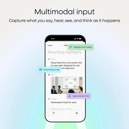 Plaud Note AI Voice Recorder, Note Taker w/Case, App Control, Transcribe & Summarize with AI, Support 112 Languages, for Meetings, Calls, Lectures, Professionals, Teams, Navy Blue, Non-Pro Version