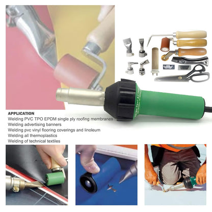 Hot Air Welding Gun PVC Professional Roofing Welding Kits 120V Welding PVC TPO EPDM Single Ply Roofing Membranes 1600W Welding Vinyl Flooring Coverings Linoleum Thermoplastics