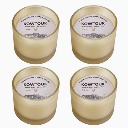 Set of 4 White Unscented Soy Candles,Warm Beige Glass Votive Candles, Hand-Poured Wax Candles for Home Décor, Aromatherapy, Spa, Holidays, Parties, and Weddings 10-12 Hours Burn Time (Warm Beige)