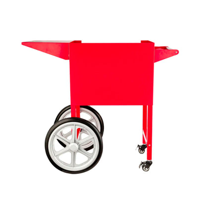 Restaurantware CART ONLY: Hi Tek Popcorn Stand For 8 Ounce Popcorn Maker 1 Red Popcorn Cart - Popcorn Machine Sold Separately 2 Wheels and 2 Locking Casters Stainless Steel Popcorn Popper Stand