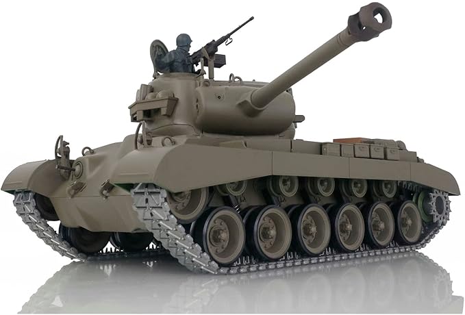 TOUCAN RC HOBBY Pro.Edition RTR Henglong 1/16 TK7.0 Upgraded M26 Pershing RTR RC Tank 3838 Metal Tracks BB Airsoft Smoke Effect IR Battle with Sticter for Ages 14+