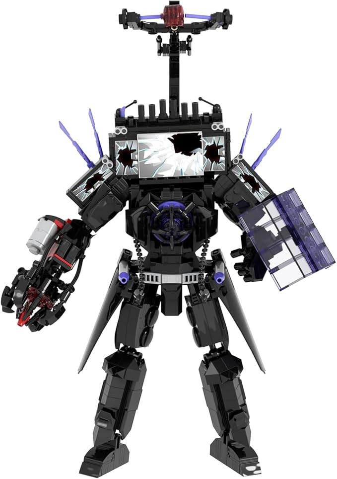 Bentex Toilet Upgraded Damaged TV Man Figure Building Block Set Upgraded Cameraman Speakerman Game Model Collectible Building Bricks Birthday Gift for Adults Fans (703pcs)