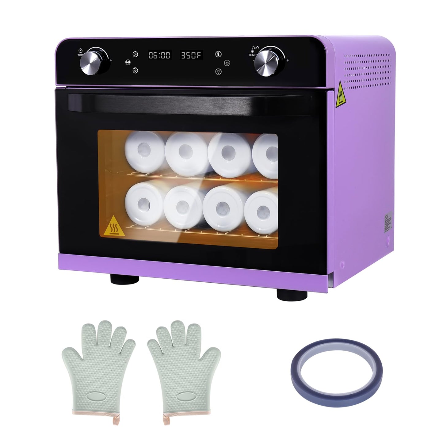 Sublimation Oven Machine with Fast Preheat & Precise Temperature,38QT/36L 120V 1800W Large Capacity for Sublimation Tumblers,Mugs,Bottles,Full Wrap Printing,Includes Gloves & Tape,Digital Touch Screen