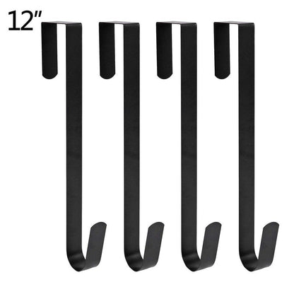 Sattiyrch 12" Wreath Hanger for Front Door,Steel Over The Door Hanger Hook,Wreath Door Hanger (Textured Bronze, 4)