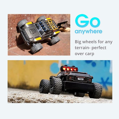1:76 Turbo Racing Scale RC Sport Car Table Racing Remote Control Mini Model Car Full Proportional RTR Kit Toys (Monster Truck Yellow)