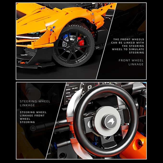 W11 Supercar Building Set 1:6 Large Modular Building Sports Car a Collectible and Display car for Adults(5036 Pieces)