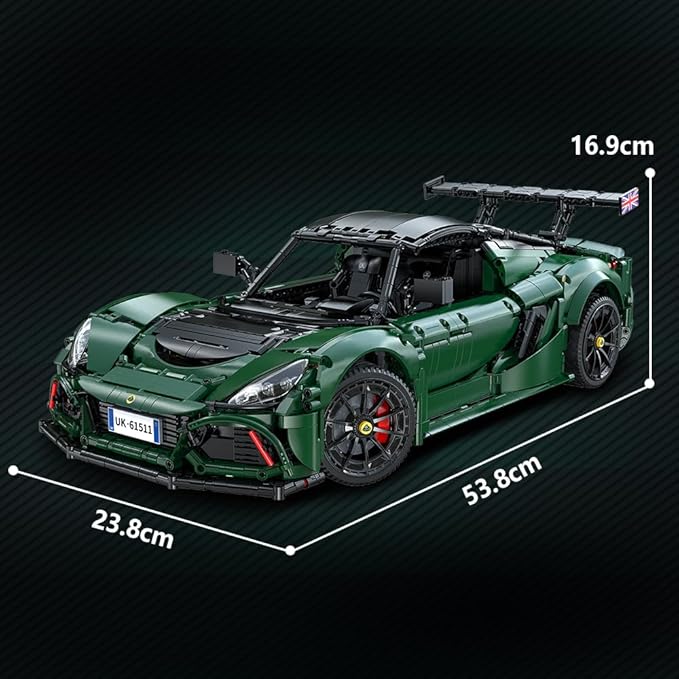 CaDA Master C61511W Lotus Exige Cup 430 1:8 Static Building Block Supercar 3730 Pieces 53.8cm Collectible Display Model for Adults 14+