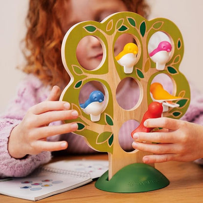 SmartGames 5 Little Birds Wooden Logic Puzzle Game with 60 Challenges – Deduction Game for Ages 5+