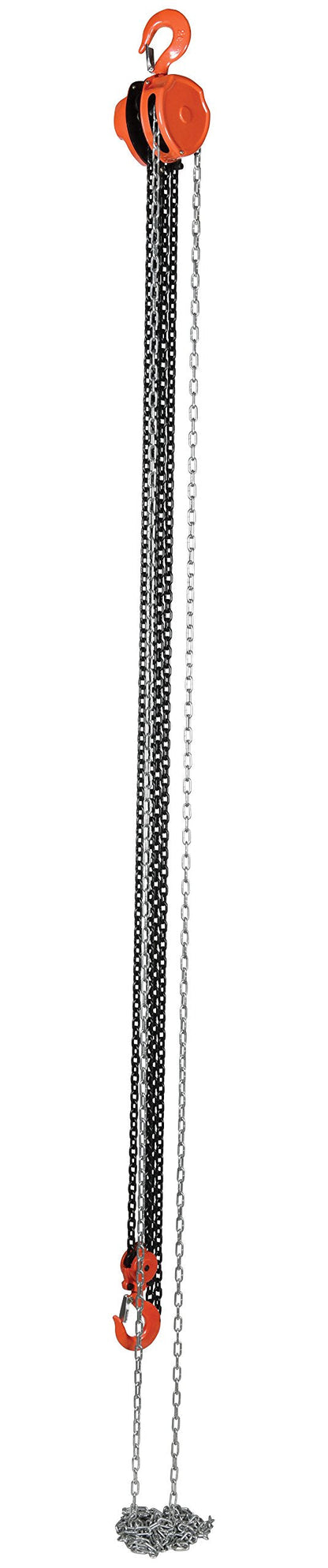 Vestil HCH-4-15 Steel Manual Chain Hoist 15 Ft. Lift 4,000 Lb. Capacity Orange