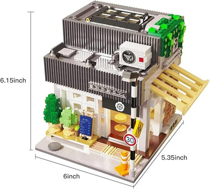 Summer Breeze Japanese Café Building Block Set MOC Kyoto Street View with Lights Japanese Architecture Construction Model Gift for Adults(1108PCS)