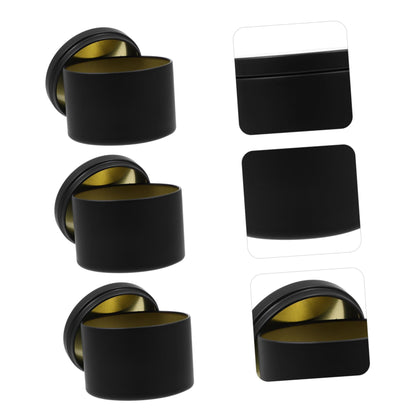 COHEALI 3pcs Empty Iron Candle Jars Metal Containers for DIY Candle Making Elegant Design for Home Weddings Parties Black Tinplate Holders