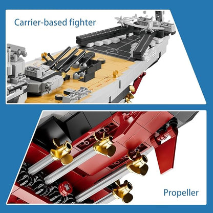 MISINI M6320 Military Series World War II Battleship Building Kit 2228 Pieces USS Missouri Battleship Toy Gift Ship Building Block Set for Adult Collection(Iowa-Class Warship)