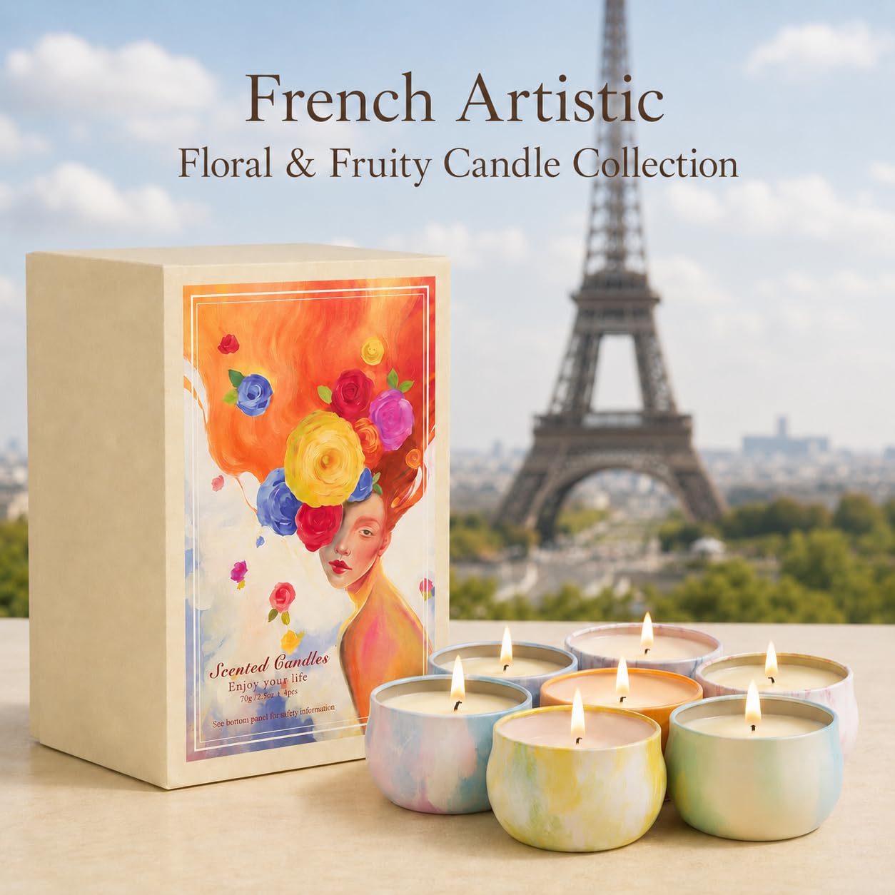 Scented Candles Gift Set for Women, 12 Pack Soy Wax Aromatherapy Candles with Spring Summer Fresh Scents, Up to 300H Total Burn Time, Colorful Portable Tin Candle Gift for Mom, Birthday & Housewarming