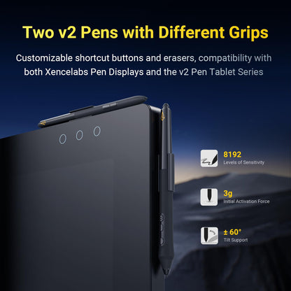 Xencelabs Pen Display 24+ Industry-First Pen Display with Calman Ready, Drawing Tablet with 4K Screen Monitor, Graphic Display with 44 Customizable Quick Keys, 2 Battery-Free Pens for Win/Mac/Linux