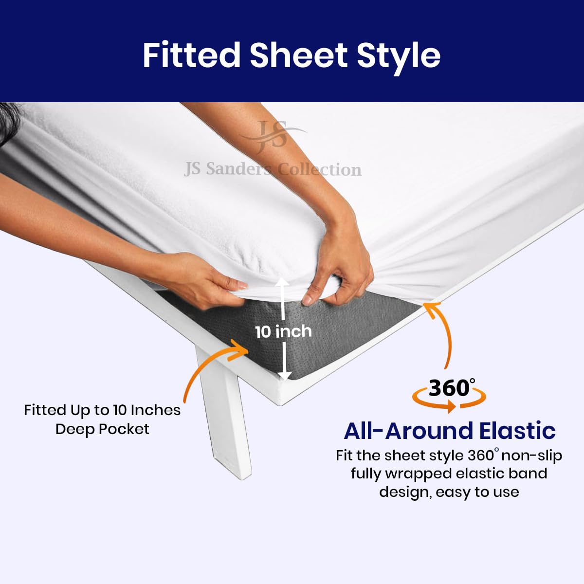 XL V Berth Mattress Protector - Fitted Style Ultra Soft Terry Cotton - 100% Waterproof XL V Berth Mattress Protector Pad - Ultra Soft Cooling Smooth Noiseless Washable - Fits Upto 10" Deep, White
