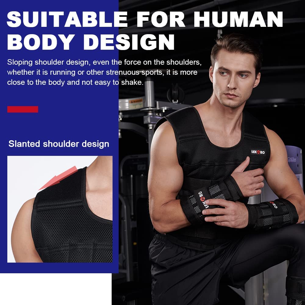 Adjustable Weighted Vest Set with Arm Weights and Leg Weights, Weight Training Workout Set, Weights Jacket & Wrist Weights & Ankle Weights (Including Weights: 96-100 Steel Plates)