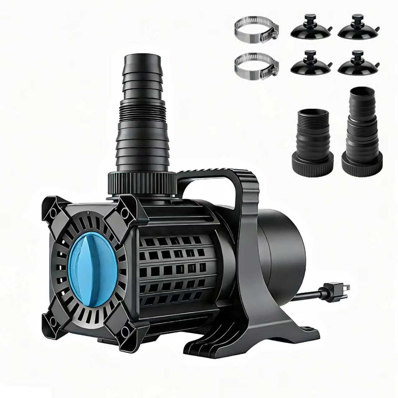 WaterRebirth PSA5100 High Flow Freshwater Pond Pump, 5500GPH 325W Submersible or External Water Pump, 18.7ft Max Lift, Ultra Quiet Waterfall Pump with 5-Position Adjustable Outlet