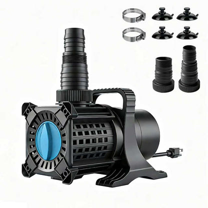 WaterRebirth PSA5100 High Flow Freshwater Pond Pump, 5500GPH 325W Submersible or External Water Pump, 18.7ft Max Lift, Ultra Quiet Waterfall Pump with 5-Position Adjustable Outlet