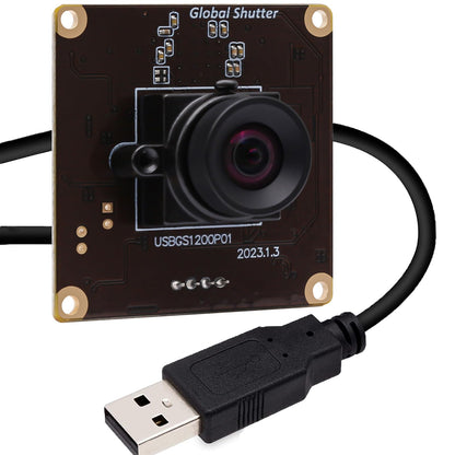SVPRO Global Shutter USB Camera Module 90fps High Speed Webcam Board 1920x1200 2MP AR0234 UVC Webcam Module with Distortion Free M12 Lens for Computer,Slow Motion Board Camera for Golf Swing