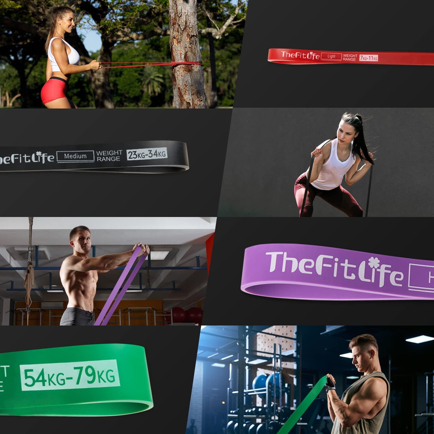 TheFitLife Pull Up Assistance Bands- Resistance Bands for Working Out, Long Workout Bands for Exercise, Fitness Band for Pullup Assist, a Substitute of Dumbbell Set and Kettlebells, Barbell
