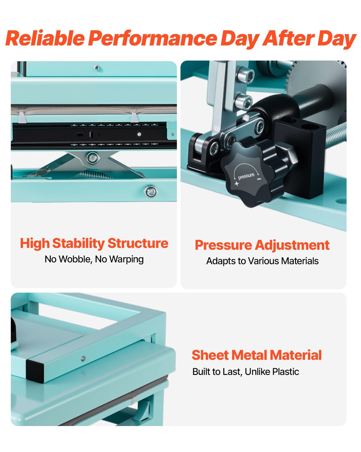 VEVOR Hybrid Heat Press, 15 x 15 inch, 8-in-1 Multifunction, Heat Up Fast and Even, All-New Patented Design, Easy to Control, Sublimation Press Machine for T-Shirts/Tumblers/Caps/Plates, Light Green