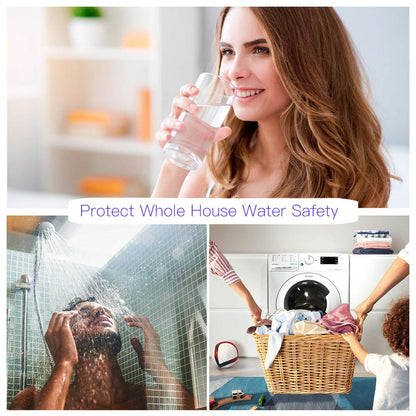 HQUA-OWS-12 120V 40W 3/4" MNPT Inlet/Outlet Whole House Ultraviolet Water Purifier Filter, + 1 Extra UV Bulb