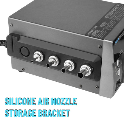 SUGON 8620DX 110V Digital Hot Air Rework Station 1300W,212℉-845℉ Adjustable Temperature C/F,4 Memory Storage,6 Air Nozzle,SMD Hot Air Station with Quick Change High Temperature Air Nozzle Bracket