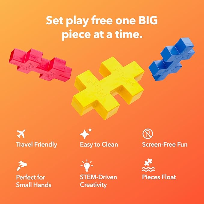 Plus Plus - Learn to Build Big Activity Set 130 Pieces - Construction Building Stem Toy Large Puzzle Blocks for Toddlers and Preschool