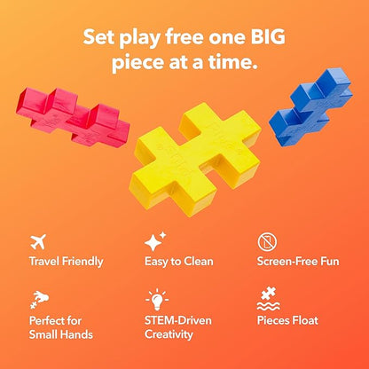 Plus Plus - Learn to Build Big Activity Set 130 Pieces - Construction Building Stem Toy Large Puzzle Blocks for Toddlers and Preschool