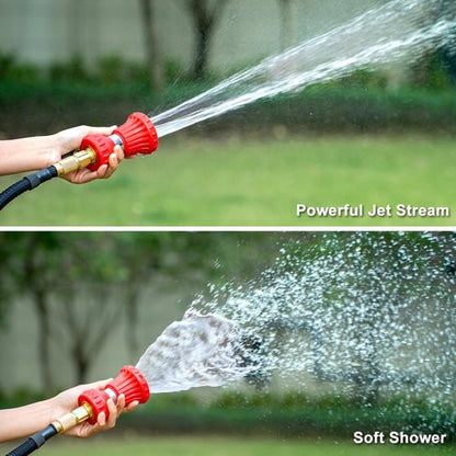 FANHAO Heavy-Duty Fireman Style Garden Hose Nozzle - Adjustable High Pressure Sprayer for Car Washing & Lawn Care