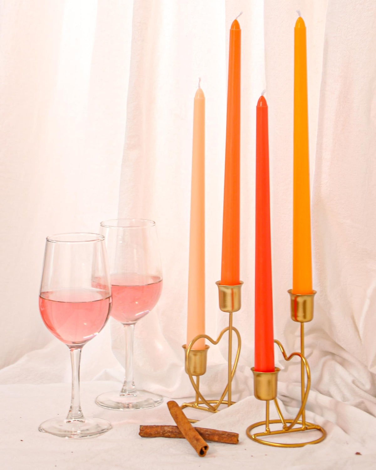 Viyffo 12 Inch Orange Taper Candles 4 Pack Unscented Smokeless Long Tall Tapered Candles for Candlesticks Sticks Wedding Home Decor Dinner
