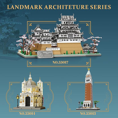 Reobrix Japanese Himeji Castle Building Block Sets for Adults 55017 1:127 Japanese Architecture Model Large Landmark Building Set Home Office Decoration Gift for Adults (7105PCS)