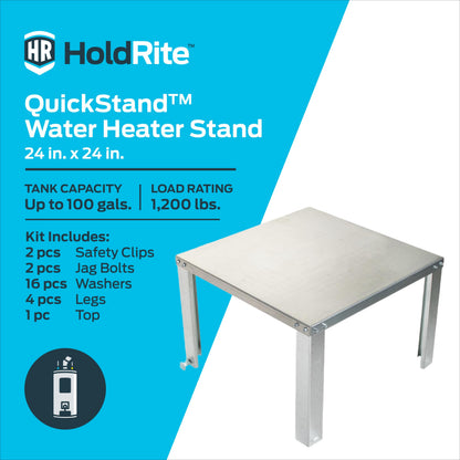 Holdrite QuickStand 24 Inch Water Heater Stand, Up to 100 Gallons, Unassembled, 40-S-24-U
