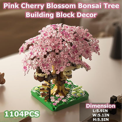 Beego 2 Bonsai Tree Cherry Blossom Building Toy Not Compatible with Lego Japanese Sakura Pink&ampPurple Flower House Building Micro Bricks Tree House Botanical Collection for Adults Teen (2201 PCS
