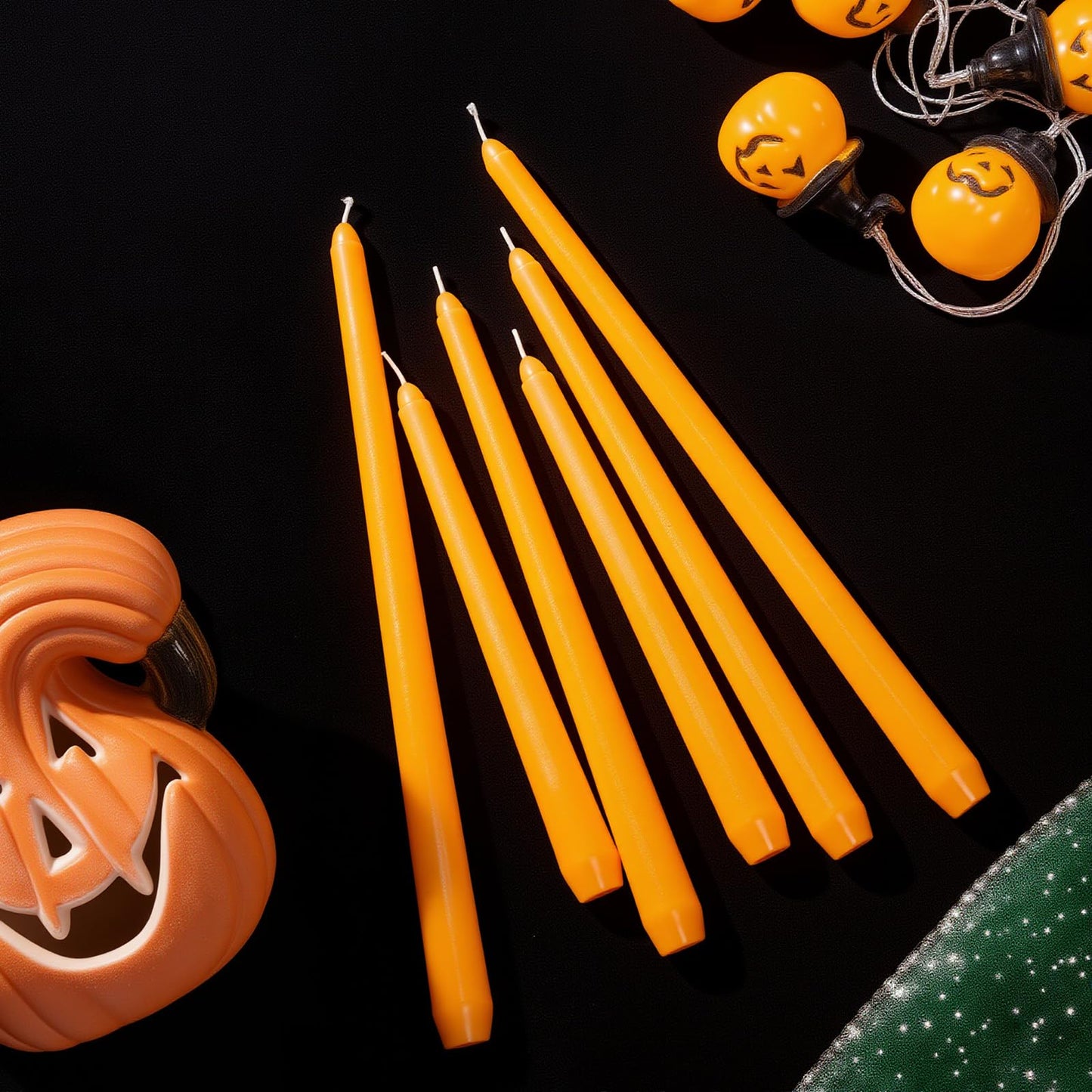 MTLEE Taper Candles 8/10/12 Multi Height Unscented Taper Candles 8 Burn Hours for Dinner Decorative Home Decoration Fall Thanksgiving Wedding Party Candlesticks(Orange,36)