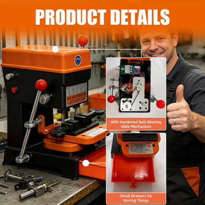 2026new B-668 Vertical Key Cutting Machine 110V220V Multifunctional Key Duplicator with Drill & Cutter, Portable Professional Key Copy Machine for Dimple, Cylindrical, Wave & Ball Keys, Locksmith Tool