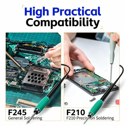 FNIRSI DWS-200 200W 245 Precision Digital Soldering Station Kit with 6 F245 Soldering Iron Tips and 2 Helping Hands, Temp Value & Curve Mode, 3 Temperature Storage, Full-Color Display