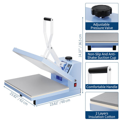 Garvee Heat Press,16x20 Heat Press Machine for t-Shirt, Professional Clamshell Sublimation Transfer Printer, Fast Heating, Digital Precise Temperature Control, Industrial Digital Heat Transfer Machine