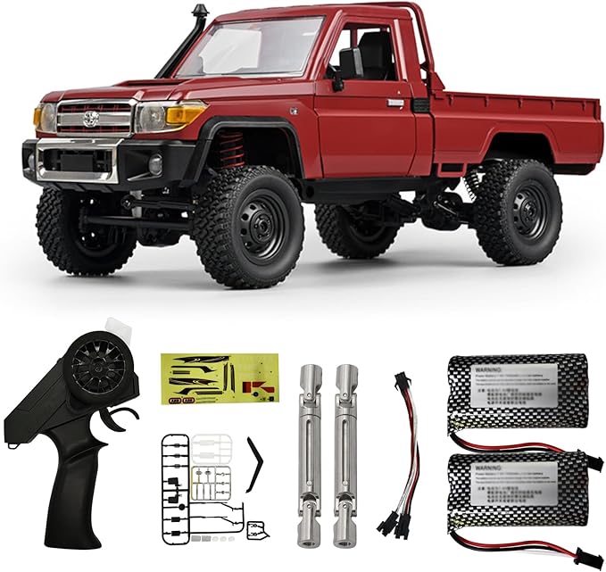 Skymaker MN82 1/12 RC Crawler 4x4 Toyota LC79 2.4GHz Off Road Truck Metal Drive Shaft &amp Two 1500mAh Batteries RTR for Adult (Red)