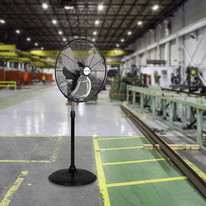 BILT HARD 20" High-Velocity Industrial Pedestal Fan with 3 Speeds, 5200 CFM Oscillating Stand Fan, Heavy Duty Metal Stand Fan for Commercial, Warehouse, Garage Use