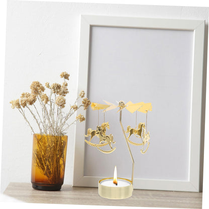 ULDIGI Candle Carousel Holder Elegant Rotating Metal Candle Stand for Romantic Dinners Weddings and Home Decor Unique Decorative Centerpiece for Tea Lights