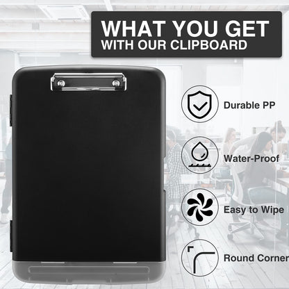 Sooez Clipboards with Storage, High Capacity Clip Boards 8.5x11 with Storage, Heavy Duty Nursing Clipboard Folder, Plastic Clipboard with Pen Holder for Women Teachers Work, School & Office Supplies