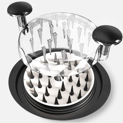 Chicken Shredder Tool Twist, 11" Heavy Duty Large Chicken Shredder with Plate, Meat Grinders Gadgets Machine, BPA Free, Strong Anti-Slip, Dishwasher Safe, Suitable for Pork Beef Chicken, Black